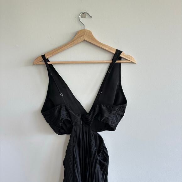 Abercrombie & Fitch Giselle Cutout Pleated Maxi Dress Black S - Picture 9 of 11
